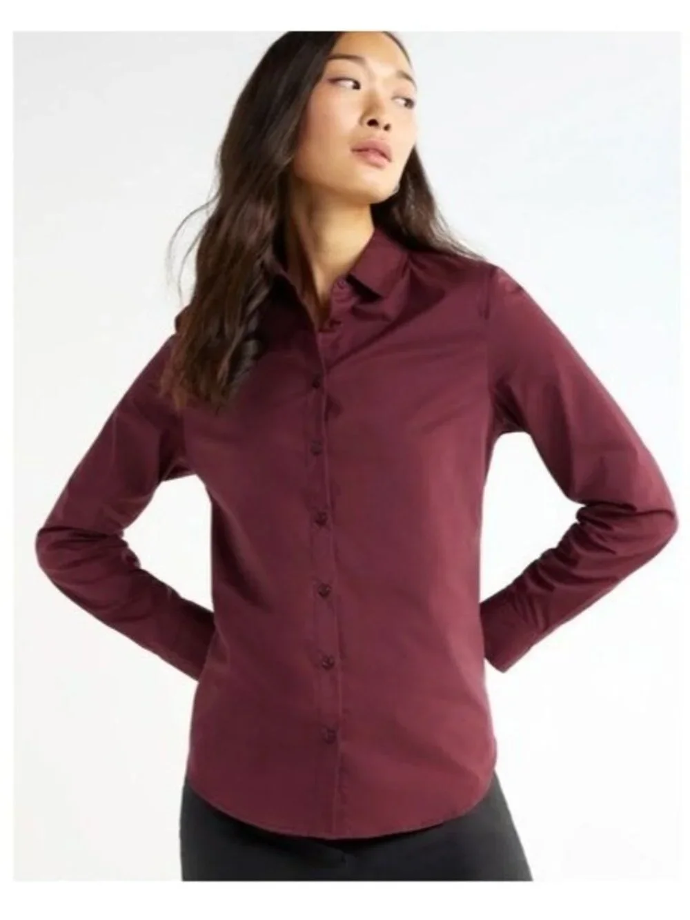 Time & Tru Womens Button Front Shirt XXL 20 Purple Long Sleeve Collared - Picture 1 of 8